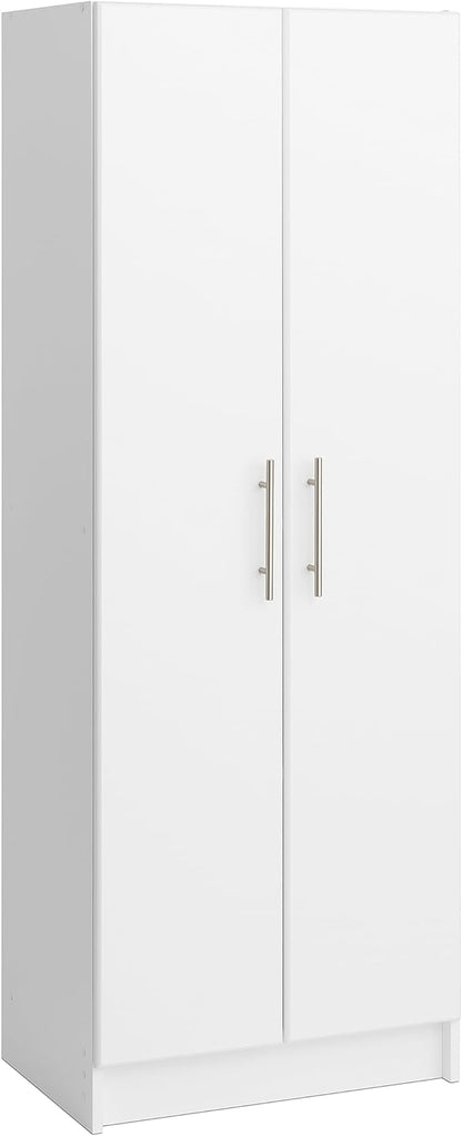 Prepac Elite 24" Storage Cabinet, White Storage Cabinet, Bathroom Cabinet, Pantry Cabinet with 3 Shelves 16" D x 24" W x 65" H, WES-2464