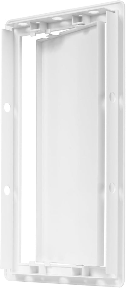 6" x 12" White Plastic Access Panel. Service Shaft Door Panel. Plumbing, Electricity, Heating, Alarm Wall Access Panel for Drywall. Bathroom Services Access Hole Cover. (6" x 12")