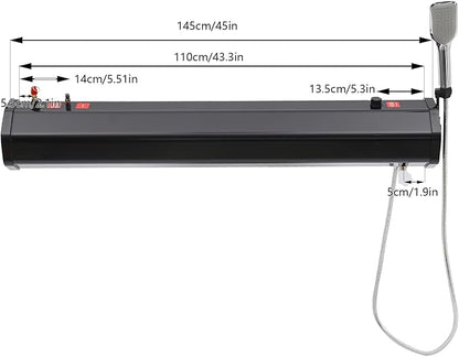 7.93 Gallon Pressurized Water Tank For Camping Shower, Portable Roof Rack Shower for Camping, Road Shower with A Large Water Tank, A Shower and 5.58 Foot Hose, Sun's Rays to Heat, Storage Bag