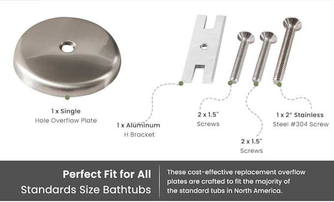 Single Hole Bathtub Drain Overflow Plate with One Matching Screws, Easy to Install, Venetian Bronze