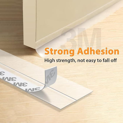 33.5 Ft Weather Stripping Seal Strip, Silicone Draft Stopper, Self Adhesive Shower Door Bottom Seal and Insulation Strip for Frame Windows and Glass Gaps (Transparent, 25+25mm)