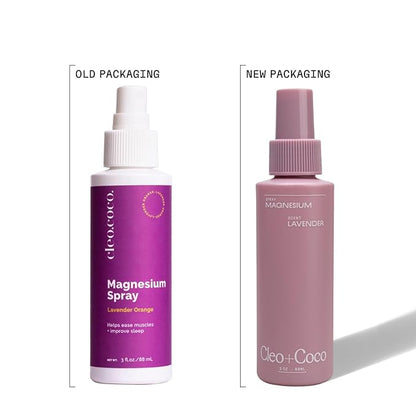 Cleo+Coco Functional Magnesium Lavender Spray for Sleep (3.0 oz), Multi-Use Deodorizing & Soothing Body Spray for Women and Men, Aluminum-Free & Vegan