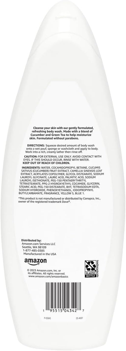 Amazon Basics Body Wash for Refreshing Skin, Cucumber, 22 fl oz (Pack of 1)