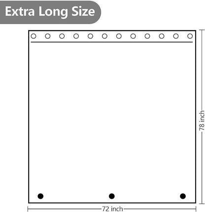 72 x 78 inch Extra Long Waterproof Fabric Shower Curtain Liner, Light Grey Washable Cloth Shower Liner with 3 Large Magnets, Neutral Minimalist Lightweight Shower Curtain Long for Bathroom