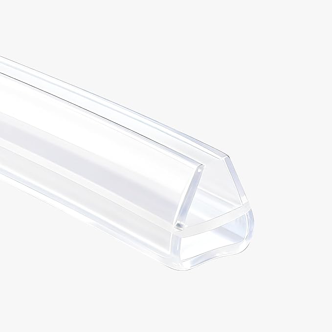 Shower Door Side Seal Strip,118 Inch U-Type Frameless Shower Door Seal, U-Type Shower Door Sweep for 15/32"(12mm) Thick Glass