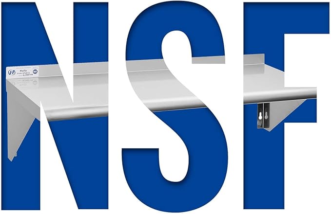 HALLY SINKS & TABLES H Stainless Steel Shelf 18 x 36 Inches, 350 lb, Commercial Wall Mount Floating Shelving for Restaurant, Kitchen, Home and Hotel
