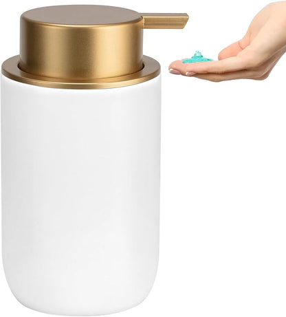 Soap Liquid Dispenser Ceramic with Easy-to-Press Pump Hand Liquid Dispenser (Can't Foam) for Shampoo Bathroom Countertop 13.5 oz