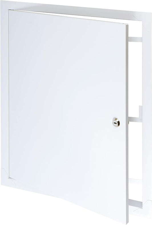 16" x 20" Lockable White Metal Access Panel. Service Shaft Door Panel with Key. Plumbing, Electricity, Heating, Alarm Wall Access Panel for Drywall. Bathroom Services Access Hole Cover.