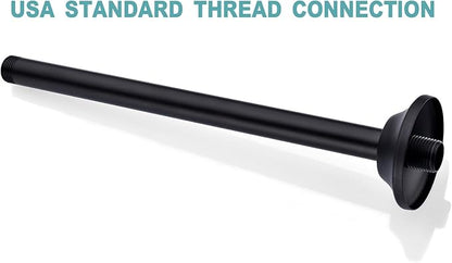 BESTILL 12 Inch Ceiling Mount Rain Shower Head Arm and Flange, Matte Black