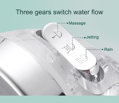 Filtered Shower Head with Handheld, 3 Spray Modes, Ecowater, Anion Mineral beads Purifying Water, ON/OFF Button, Adjustable shower holder and shower hose, 0.35kg