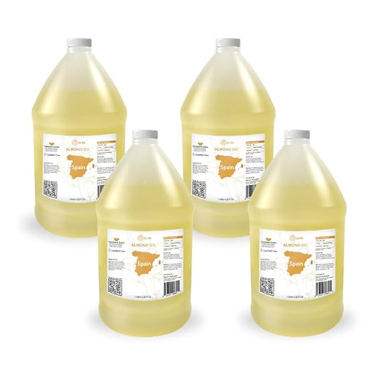 Nature Packaged Sweet Almond Oil - for Skin and Hair - Carrier Oil for Essential Oils Mixing - From EIR Oils' Farm in Mallorca, Spain - 4 Gallons