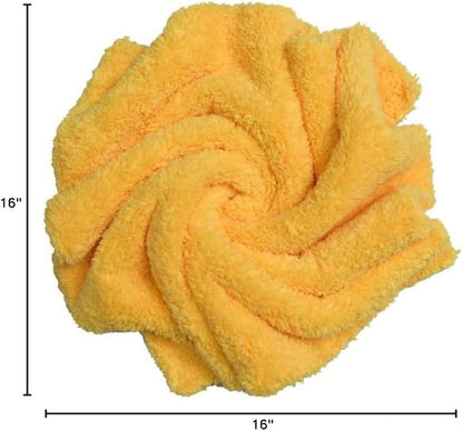CARCAREZ Microfiber Towels for Cars, Car Drying Wash Detailing Towel with Plush Edgeless Microfiber Cloth (Yellow)