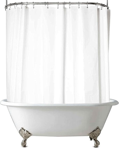 Clawfoot Tub Shower Curtain 180x70 Inch White Liner All Warp Around Extra Wide 36 Metal Hooks Vinyl Bath Curtain for Clawfoot Stand Up Tub Bathroom PEVA Waterproof Liner
