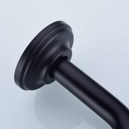 6 Inch Angled Shower Arm with Flange Stainless Steel Wall Mounted Extension Arm for Top Shower Head,Matte Black
