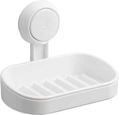 TAILI Soap Dish Soap Holder Suction Cup Powerful Vacuum Suction, Strong Bar Sponge Holder for Shower Wall, Bathroom Accessories, Tub and Kitchen Sink, Drill-Free, Waterproof, Removable