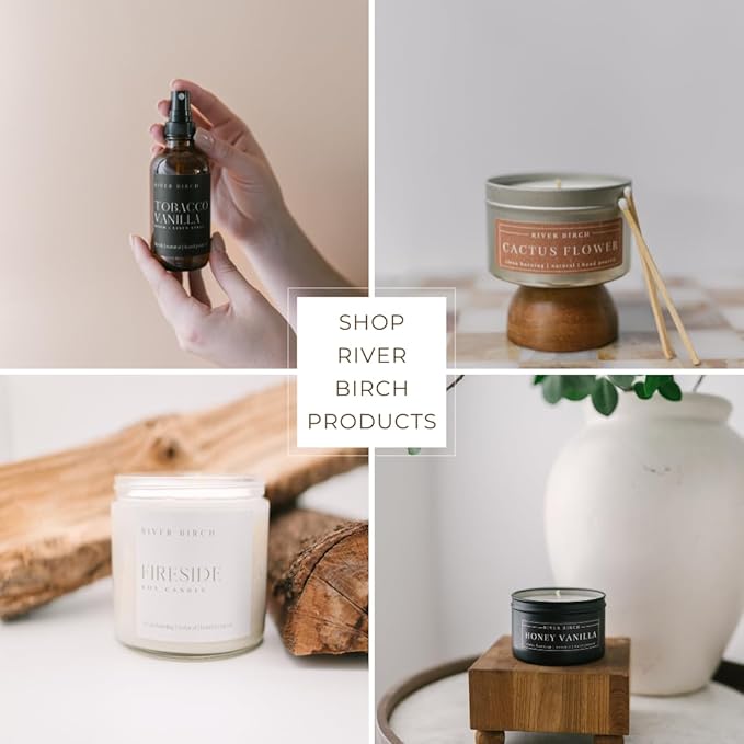 River Birch Spa Day Scented Natural Hand Soap - Handmade Soap - Moisturizing Hand Wash with Amber Glass Dispenser - Luxury Scented Hydrating Hand Soap - Vegan and Non-Toxic - 16 Fl Oz