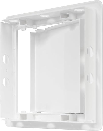 6" x 6" White Plastic Access Panel. Service Shaft Door Panel. Plumbing, Electricity, Heating, Alarm Wall Access Panel for Drywall. Bathroom Services Access Hole Cover. (6" x 6")