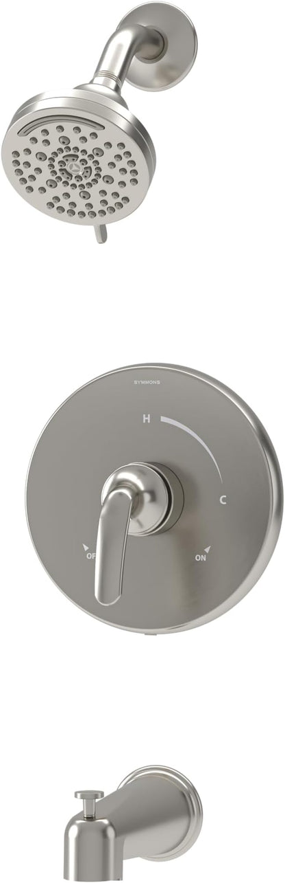 Elm Single Handle Wall Mounted Tub and Shower Trim Kit with Diverter Lever in Satin Nickel (Valve Not Included) - 5592STN15TRM