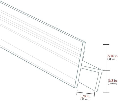 Shower Glass Door Seal Strip, 120 Inch Silicone Soft Shower Door Sweep to Stop Leaks, Frameless Seal Strip