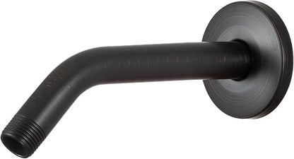 OFFO Shower Arm with Flange, 10 in Oil Rubbed Bronze Wall Mount Replacement Angle Shower Head Arm Wall-Mounted For Fixed Shower Head & Handheld Showerhead