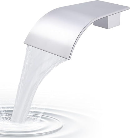 Chrome Waterfall Tub Spout Wall Mount Bathtub Faucet - High Flow Laminar Waterfall Tub Filler Faucet, Cascading Flow Spout for Vessel Sink,Bath Tub Faucet, Bathtub Fill Spout