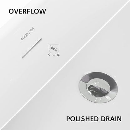 67" Acrylic Freestanding Bathtub, Elegant Skirted Free Standing Tub, Soaking Tub with Integrated Slotted Overflow, Toe-Tap Chrome Drain, cUPC Certified, Glossy White