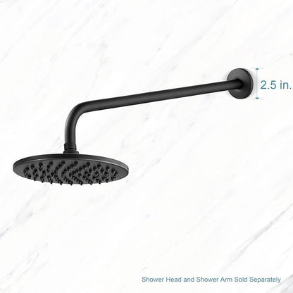 OFFO Shower Arm with Flange, 24 in Wall Mount Replacement Angle Shower Head Arm Wall-Mounted For Fixed Shower Head & Handheld Showerhead, Matte Black