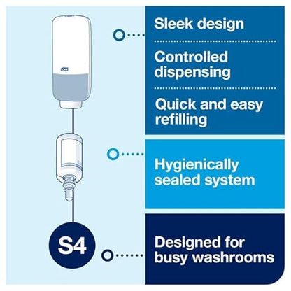 Tork Intuition Sensor Skincare Dispenser Stainless Steel S4, for Hand Soap and Hand Sanitizer, Image Range, 466101