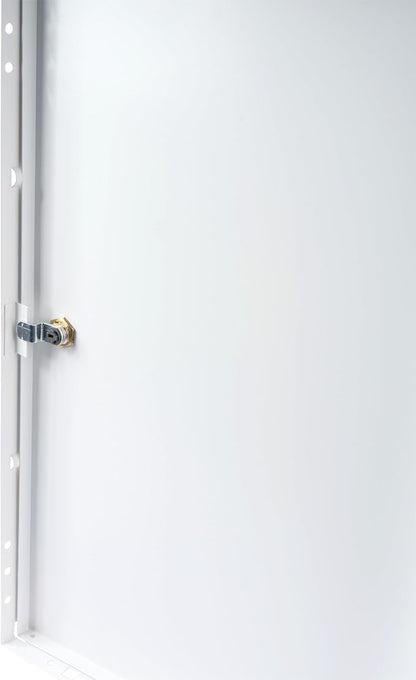 12" x 20" Lockable White Metal Access Panel. Service Shaft Door Panel with Key. Plumbing, Electricity, Heating, Alarm Wall Access Panel for Drywall. Bathroom Services Access Hole Cover.