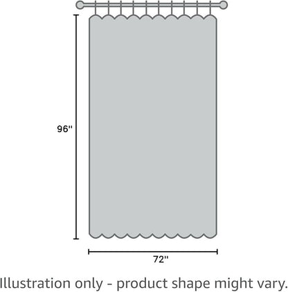 AooHome Long Shower Liner, Clear 8 Gauge Eva Shower Curtain with Hooks, Bottom Magnets, Heavy Duty, Water Repellent, Rust Proof Grommets, 72x96 Inches