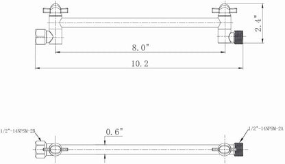 8 Inch Shower Head Extension Arm Matte Black.Solid Brass Adjustable Shower Arm Extension. Lower Or Raise Any Rain Or Handheld Showerhead To Your Height & Angle – Universal Connection