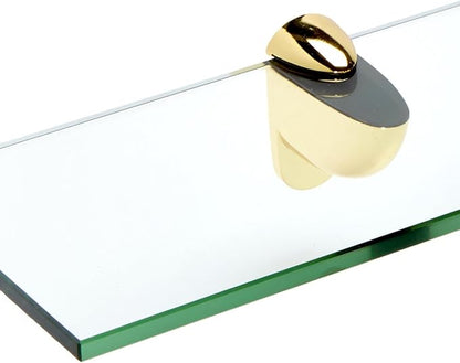 Spancraft Glass H-10x48-Brass Heron Glass Shelf, Brass, 10" x 48"