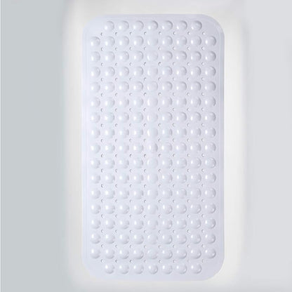 AmazerBath Bath Tub Mat, Medium Size 27.6 x 15 Inches Non-Slip Shower Mats with Suction Cups and Drain Holes, Bathtub Mats Bathroom Mats Machine Washable (White)