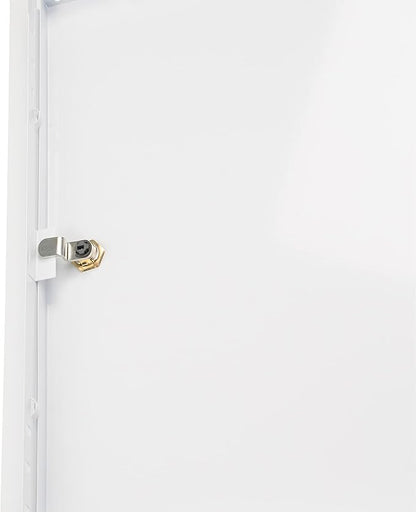 10" x 16" Lockable White Metal Access Panel - Service Shaft Door with Key - Plumbing, Electricity, Heating, Alarm Wall Access Hole Cover for Bathroom Services