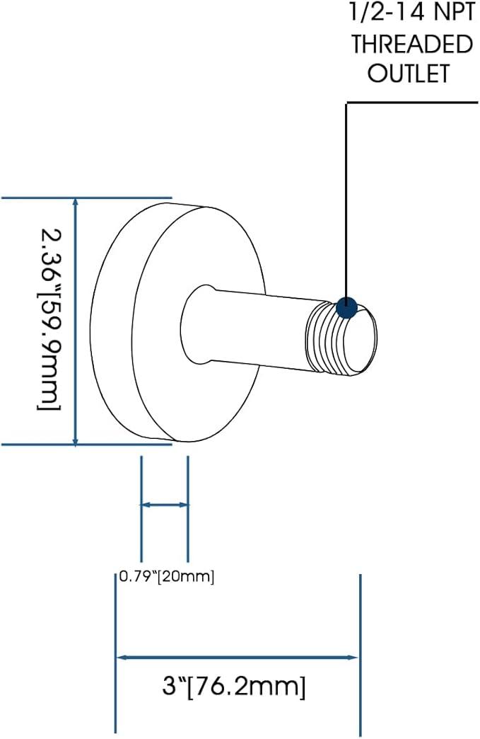 3 Inch Shower Arm with Flange and Stabilizer Bracket, Ceiling Mount Replacement Rain Shower Head 304 Stainless Steel Straight Arm For Fixed Shower Head, Brushed Nickel