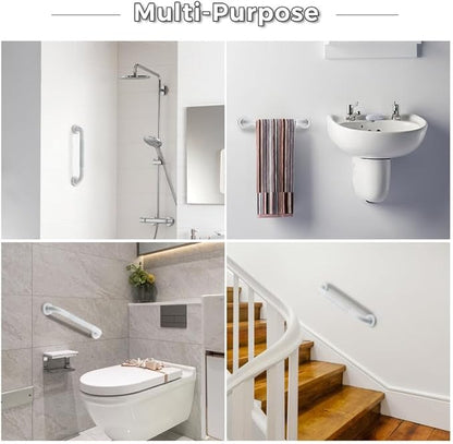 Grab Bars for Shower, 1 Pack 18-Inch Anti Slip Shower Handles for Elderly, Safety Shower Grab Bar, Stainless Steel Handicap Grab Bars for Bathroom (White 1" Diameter)
