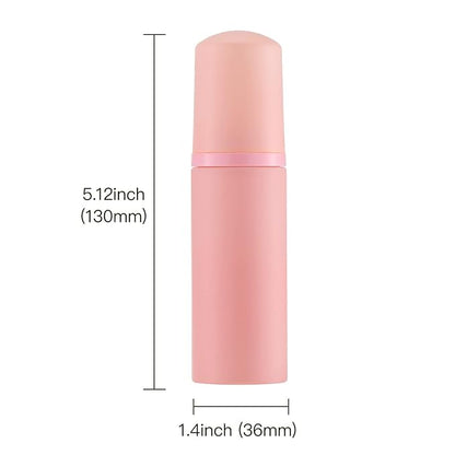 Tekson 30PCS Soap Foam Bottle (2 oz), Empty Travel Foaming Lash Shampoo for Cleanser, Dispenser (Pink Cap)