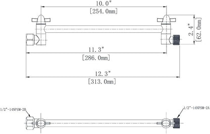 11 Inch Shower Head Extension Arm Oil Rubbed Bronze.Solid Brass Adjustable Shower Arm Extension. Lower Or Raise Any Rain Or Handheld Showerhead To Your Height & Angle – Universal Connection