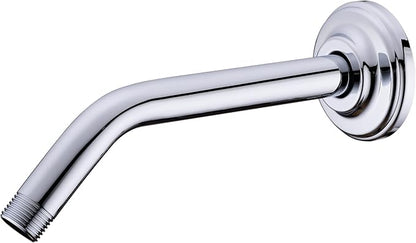9 Inch Angled Shower Arm with Flange,Wall-Mounted Heavy Duty Stainless Steel, Shower Head Extension Extender Pipe Arm, For Fixed Bathroom Shower Head,Chrome