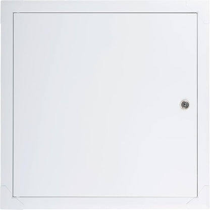 16" x 16" Lockable White Metal Access Panel. Service Shaft Door Panel with Key. Plumbing, Electricity, Heating, Alarm Wall Access Panel for Drywall. Bathroom Services Access Hole Cover.