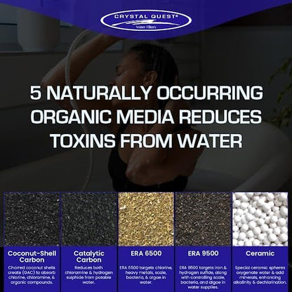 Crystal Quest Luxury 2-in-1 Handheld and Shower Head Combo Filter System - Black - BPA Free | 1.25-2.5 GPM | Reversible Cartridge | Great for Dechlorination