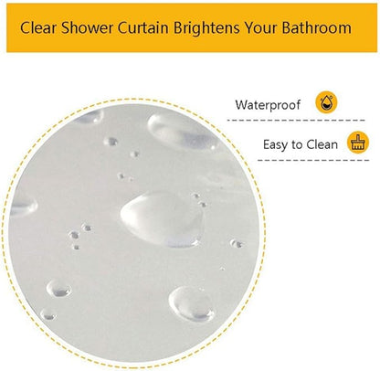 AooHome Eva Small 36x72 Inches Shower Liner, See Through Clear 8 Gauge Bathroom Curtain with Hooks, Bottom Magnets, Water Repellent, Heavy Duty, Rust Proof Grommets