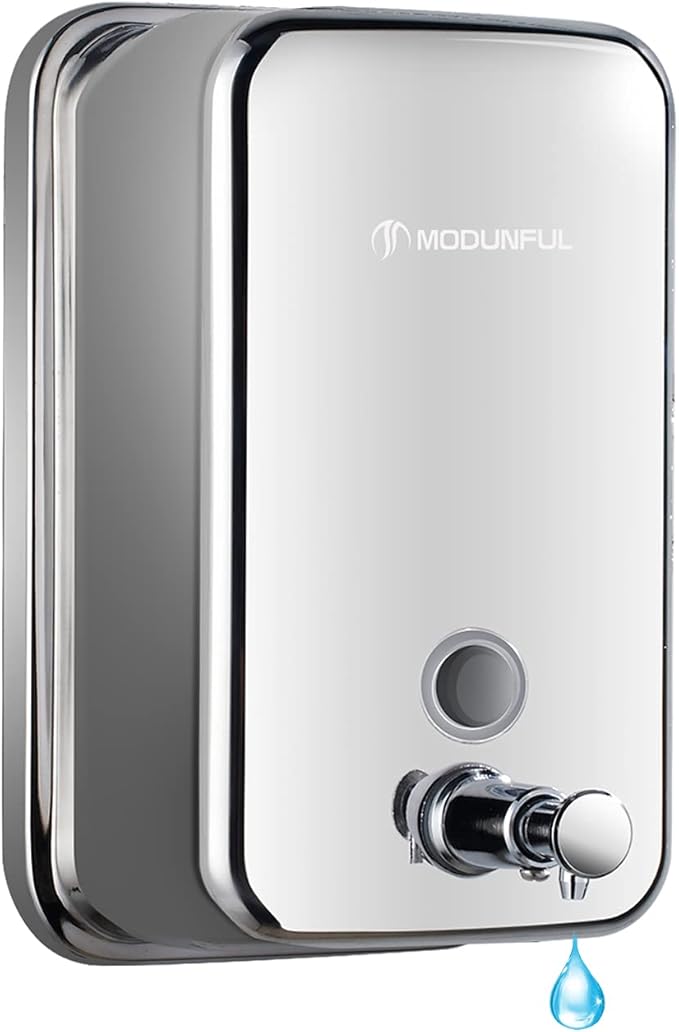Stainless Steel Soap Dispenser for Home – 16.9oz Wall Mount, Anti-Leak Pump, Brushed Nickel Finish, Space-Saving Design for Kitchen & Bathroom