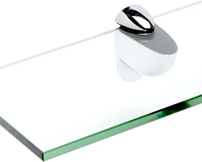 Spancraft Glass H-4.75x21-Chrome Heron Glass Shelf, Chrome, 4.75" x 21"