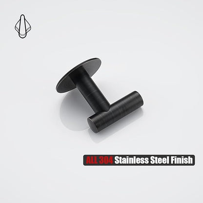 JQK Self Adhesive Towel Hook Bronze, No Drill Stick on Coat Robe Clothes Wall Hook for Bathroom Kitchen Garage 2 Pack, 304 Stainless Steel Oil Rubbed Bronze, ATH110-ORB-P2