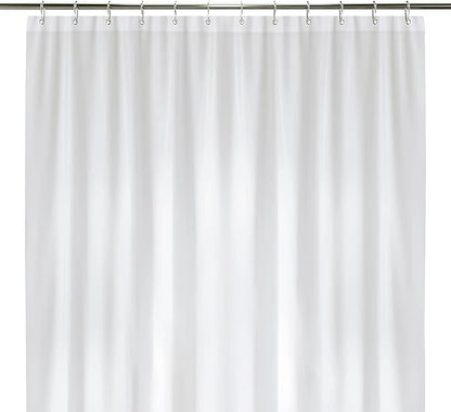 LiBa Bathroom Shower Curtain - Waterproof Plastic Shower Curtain Premium PEVA Non-Toxic with Rust Proof Grommets White 8G Heavy Duty Bathroom Accessories 72x96