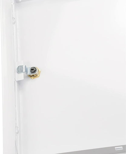 8" x 12" Lockable White Metal Access Panel. Service Shaft Door with Key for Plumbing, Electricity, Heating, Alarm. Bathroom Access Hole Cover.