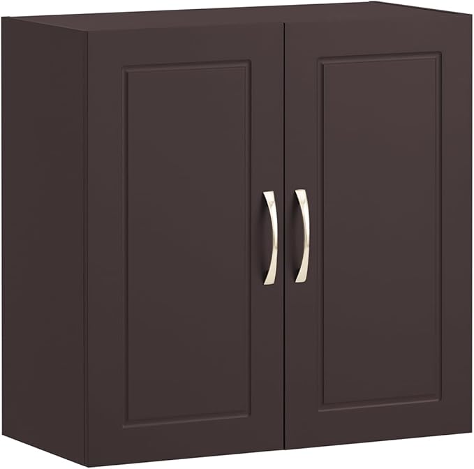 SoBuy Wall Cabinet Laundry Room, Medicine Cabinet for Bathroom Kitchen Garage,Floating Cabinet Hanging Storage with Adjustable Shelf, Brown FRG231-BR