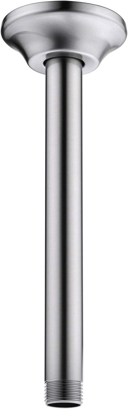 BESTILL 8 Inch Ceiling Mount Rain Shower Head Arm and Flange, Brushed Nickel