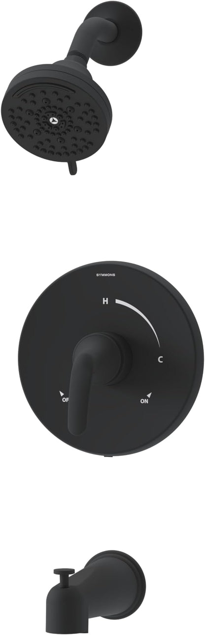 Elm Single Handle Wall Mounted Tub and Shower Trim Kit with Diverter Lever in Matte Black (Valve Not Included) - 5592MB15TRM
